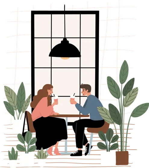 Illustration: Reservierung im Café