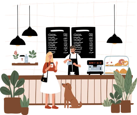 Illustration: Gutscheine im Café