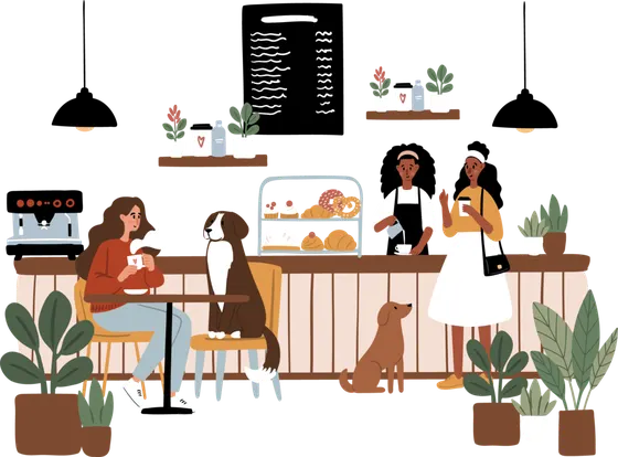 Illustration: Marketing im Café